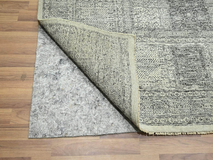 10'2" x 14'0" New Hand Knotted Beige Wool Rectangle Oriental Rug - MOA10276576