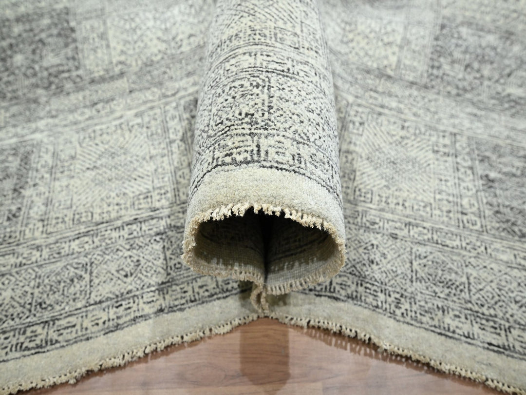 10'2" x 14'0" New Hand Knotted Beige Wool Rectangle Oriental Rug - MOA10276576