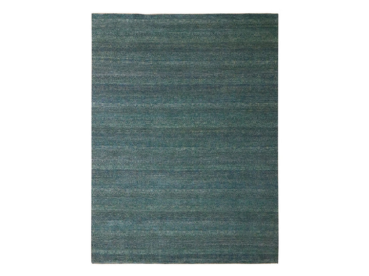 9'0" x 12'0" New Hand Knotted Blue Wool Rectangle Oriental Rug - MOA10276577