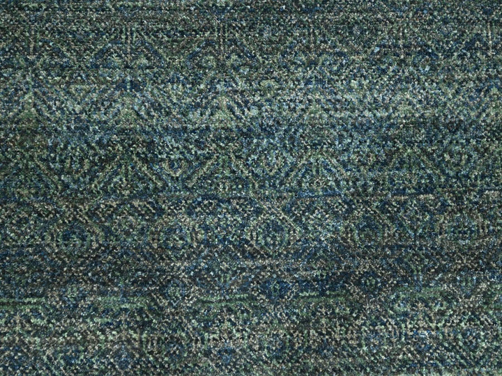 9'0" x 12'0" New Hand Knotted Blue Wool Rectangle Oriental Rug - MOA10276577