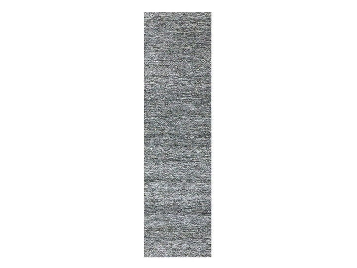 2'7" x 9'10" New Hand Knotted Grey Wool Runner Oriental Rug - MOA10276579