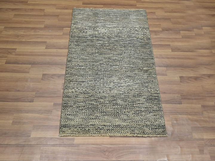 2'0" x 3'0" New Hand Knotted Beige Wool Rectangle Oriental Rug - MOA10276581