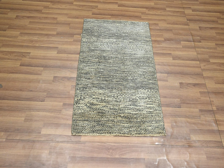 2'0" x 3'0" New Hand Knotted Beige Wool Rectangle Oriental Rug - MOA10276584