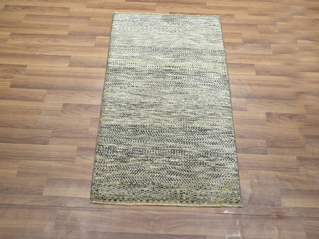 2'0" x 3'0" New Hand Knotted Beige Wool Rectangle Oriental Rug - MOA10276587