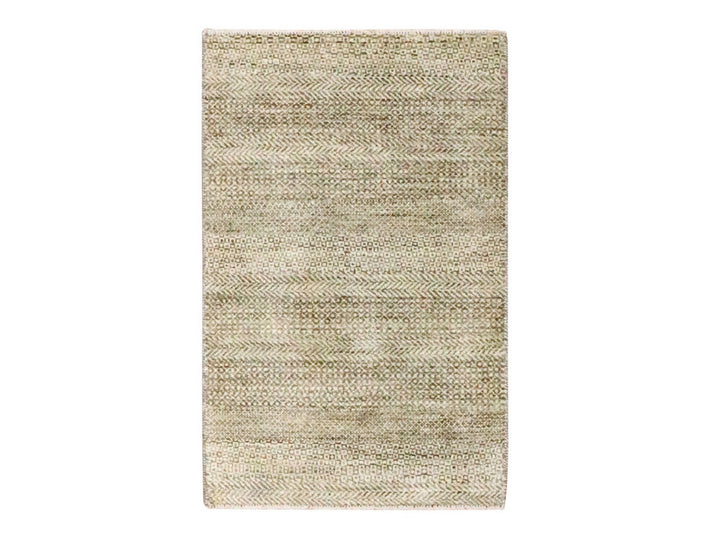 2'0" x 3'0" New Hand Knotted Brown Wool Rectangle Oriental Rug - MOA10276590