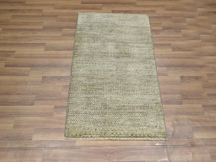 2'0" x 3'0" New Hand Knotted Brown Wool Rectangle Oriental Rug - MOA10276590
