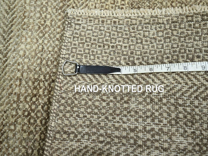 2'0" x 3'0" New Hand Knotted Brown Wool Rectangle Oriental Rug - MOA10276590