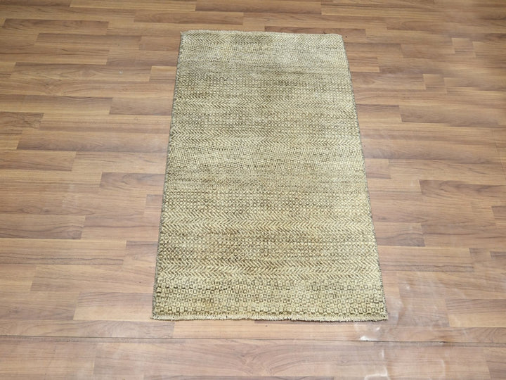 2'0" x 3'0" New Hand Knotted Brown Wool Rectangle Oriental Rug - MOA10276591