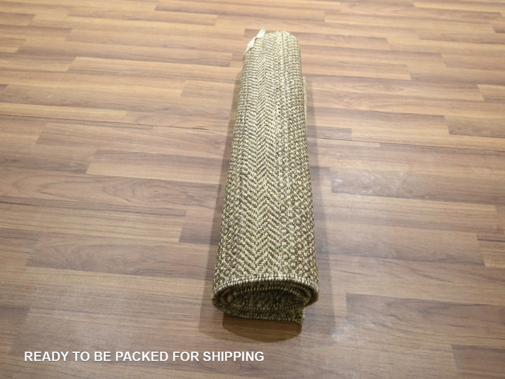 2'0" x 3'0" New Hand Knotted Brown Wool Rectangle Oriental Rug - MOA10276591
