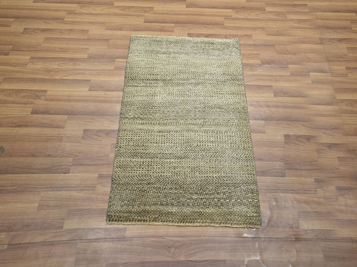 2'0" x 3'0" New Hand Knotted Brown Wool Rectangle Oriental Rug - MOA10276592