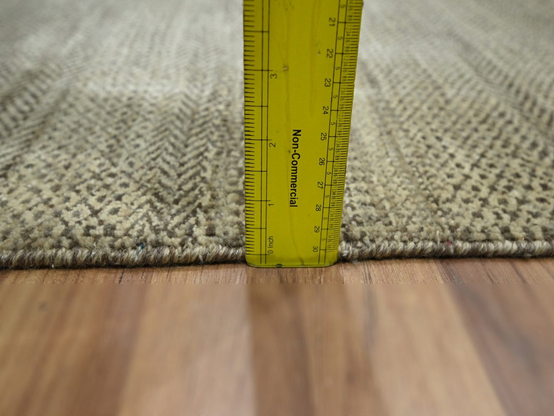 2'0" x 3'0" New Hand Knotted Brown Wool Rectangle Oriental Rug - MOA10276592