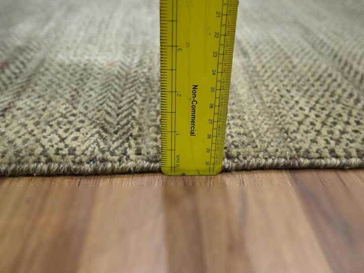 2'0" x 3'0" New Hand Knotted Brown Wool Rectangle Oriental Rug - MOA10276592