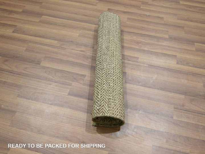 2'0" x 3'0" New Hand Knotted Brown Wool Rectangle Oriental Rug - MOA10276592