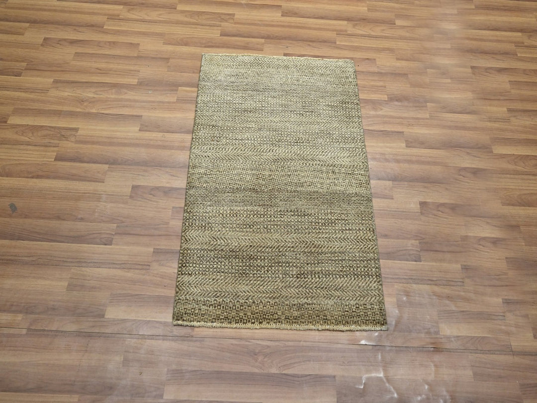 2'0" x 3'0" New Hand Knotted Brown Wool Rectangle Oriental Rug - MOA10276593