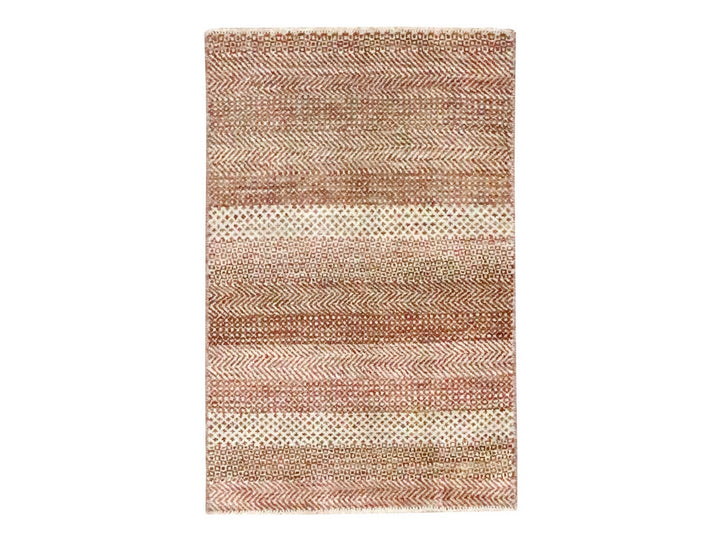 2'0" x 3'0" New Hand Knotted Red Wool & Silk Rectangle Oriental Rug - MOA10276597