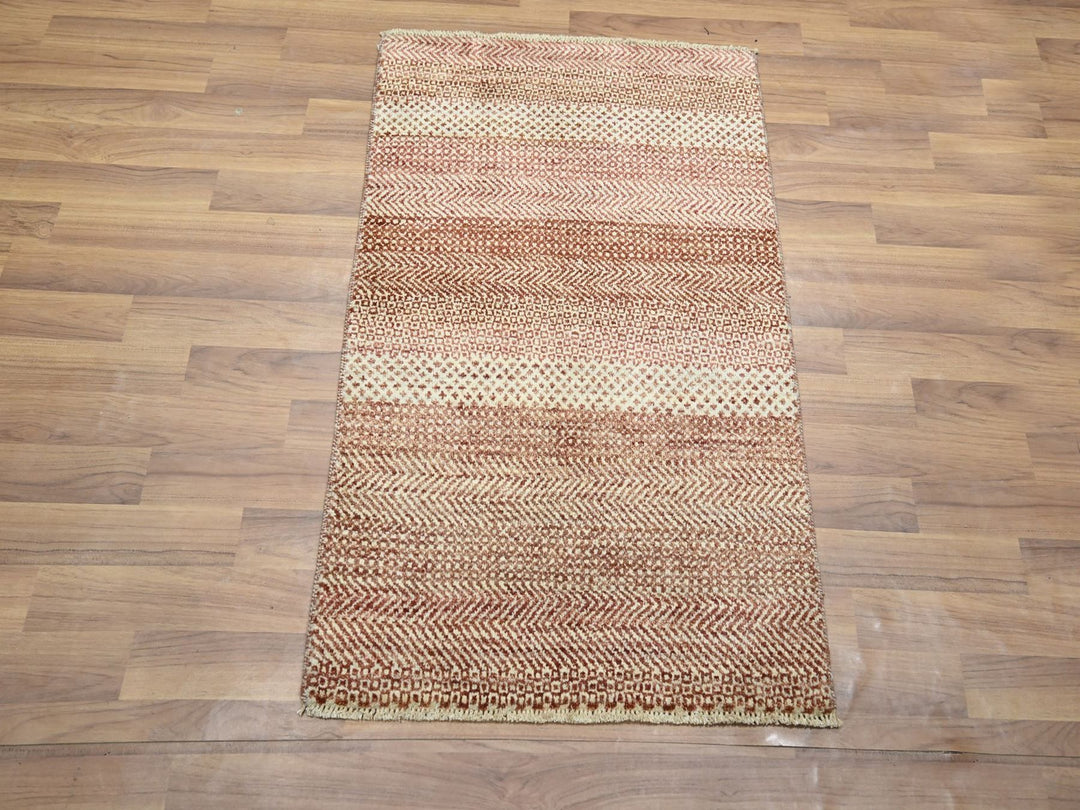 2'0" x 3'0" New Hand Knotted Red Wool & Silk Rectangle Oriental Rug - MOA10276597