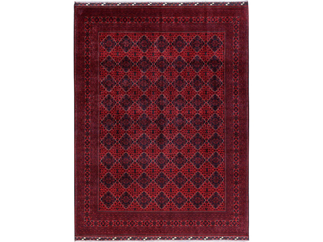 9'10" x 12'9" New Hand Knotted Red Wool Rectangle Oriental Rug - MOA102765