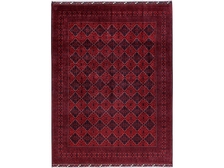 9'10" x 12'9" New Hand Knotted Red Wool Rectangle Oriental Rug - MOA102765