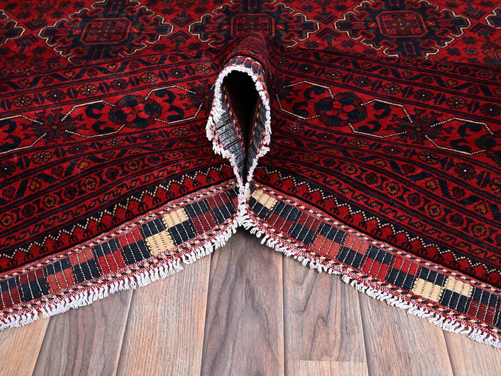 9'10" x 12'9" New Hand Knotted Red Wool Rectangle Oriental Rug - MOA102765
