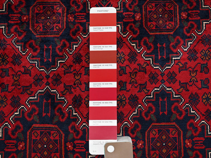 9'10" x 12'9" New Hand Knotted Red Wool Rectangle Oriental Rug - MOA102765
