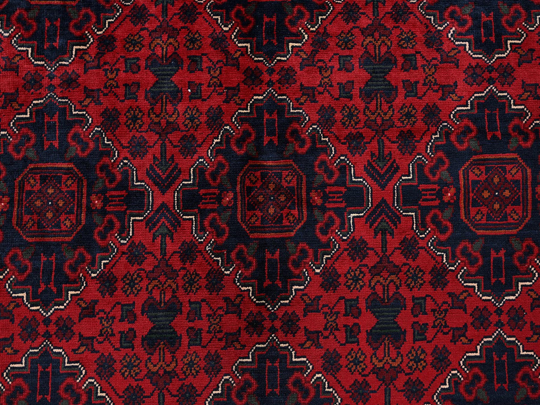 9'10" x 12'9" New Hand Knotted Red Wool Rectangle Oriental Rug - MOA102765