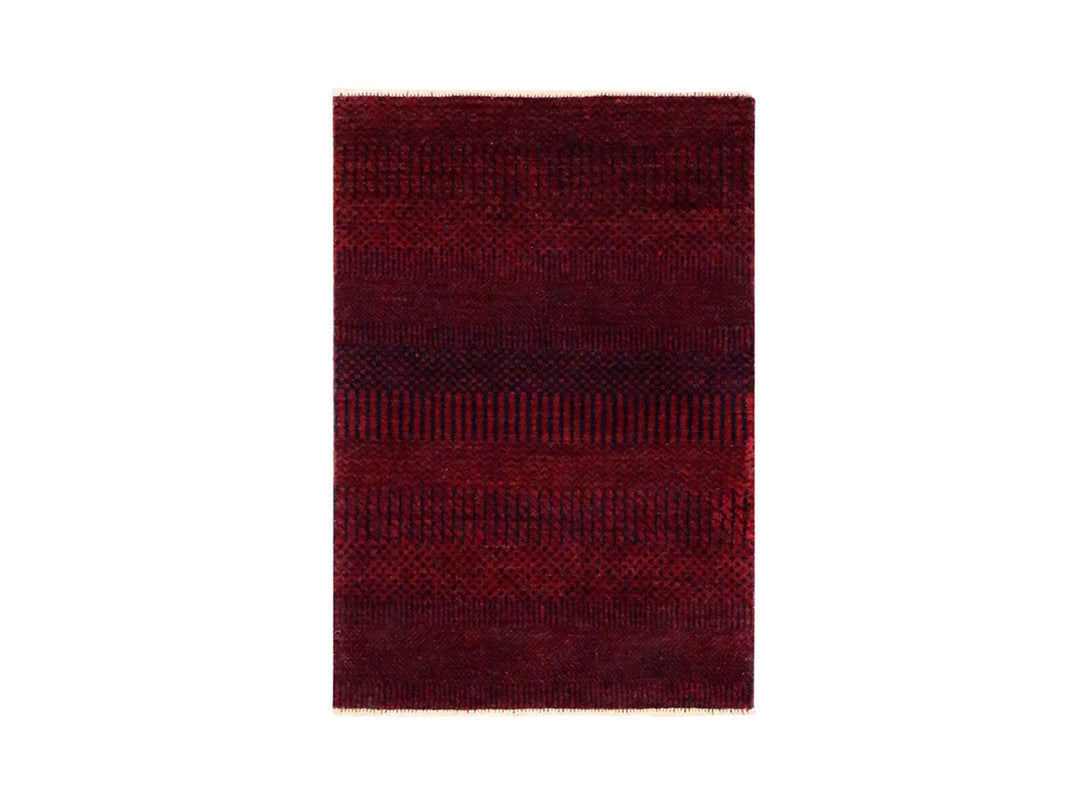 2'0" x 3'0" New Hand Knotted Red Wool Rectangle Oriental Rug - MOA10276602