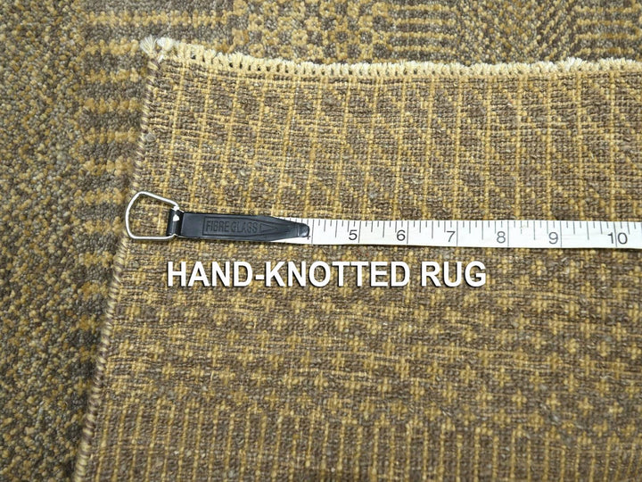 2'0" x 3'0" New Hand Knotted Brown Wool & Silk Rectangle Oriental Rug - MOA10276603