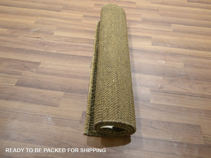 2'0" x 3'0" New Hand Knotted Brown Wool & Silk Rectangle Oriental Rug - MOA10276604