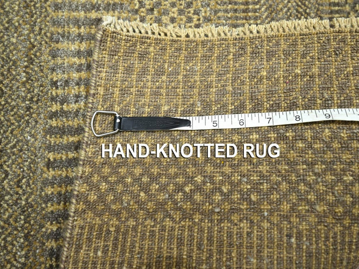 2'0" x 3'0" New Hand Knotted Brown Wool & Silk Rectangle Oriental Rug - MOA10276605