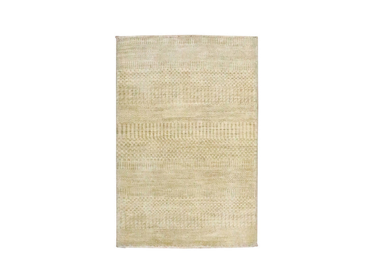 2'0" x 3'0" New Hand Knotted Beige Wool Rectangle Oriental Rug - MOA10276607