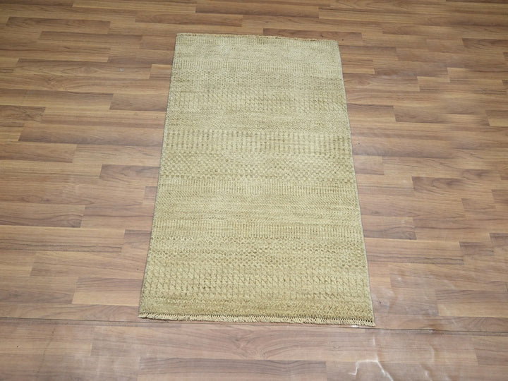 2'0" x 3'0" New Hand Knotted Beige Wool Rectangle Oriental Rug - MOA10276608