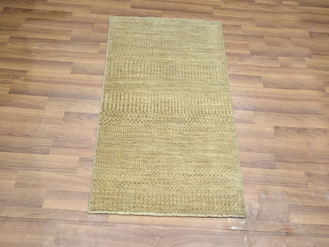 2'0" x 3'0" New Hand Knotted Beige Wool Rectangle Oriental Rug - MOA10276609