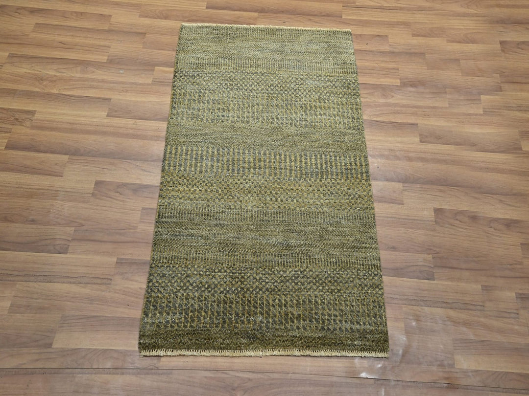 2'0" x 3'0" New Hand Knotted Brown Wool Rectangle Oriental Rug - MOA10276610