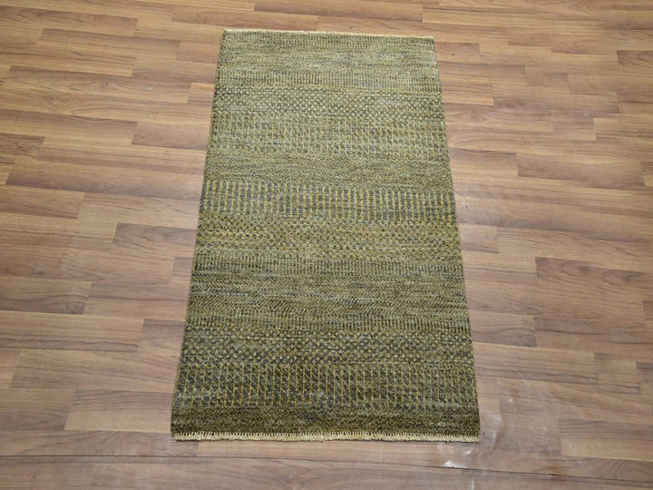 2'0" x 3'0" New Hand Knotted Brown Wool Rectangle Oriental Rug - MOA10276610