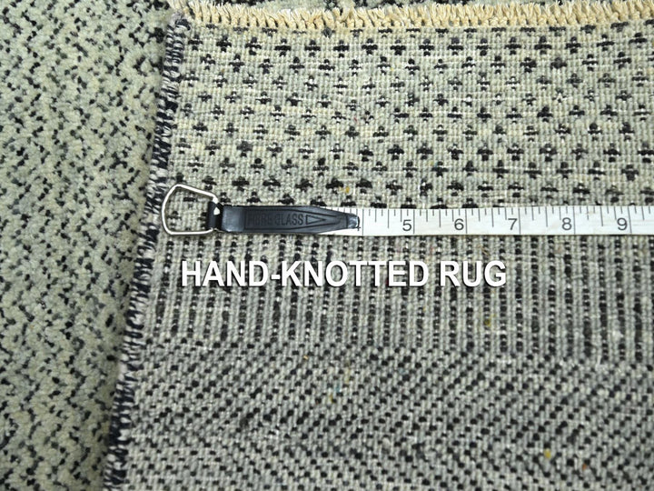 2'0" x 3'0" New Hand Knotted Grey Wool Rectangle Oriental Rug - MOA10276612