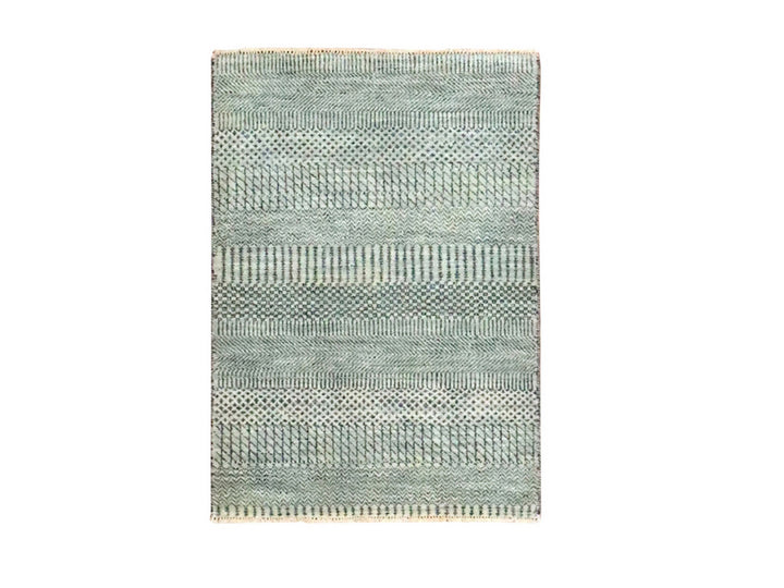 2'0" x 3'0" New Hand Knotted Grey Wool Rectangle Oriental Rug - MOA10276615