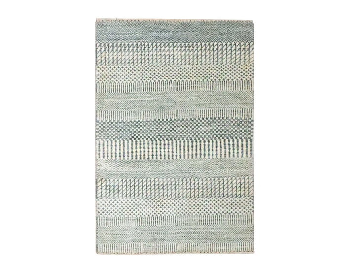 2'0" x 3'0" New Hand Knotted Grey Wool & Silk Rectangle Oriental Rug - MOA10276616