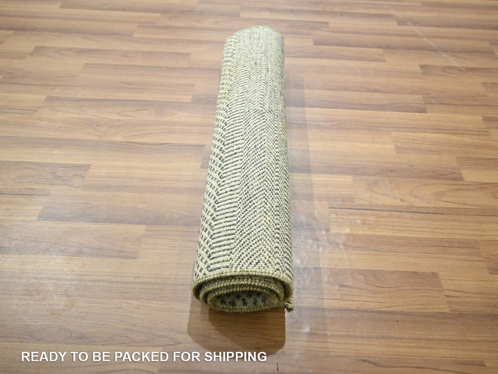 2'0" x 3'0" New Hand Knotted Grey Wool Rectangle Oriental Rug - MOA10276619