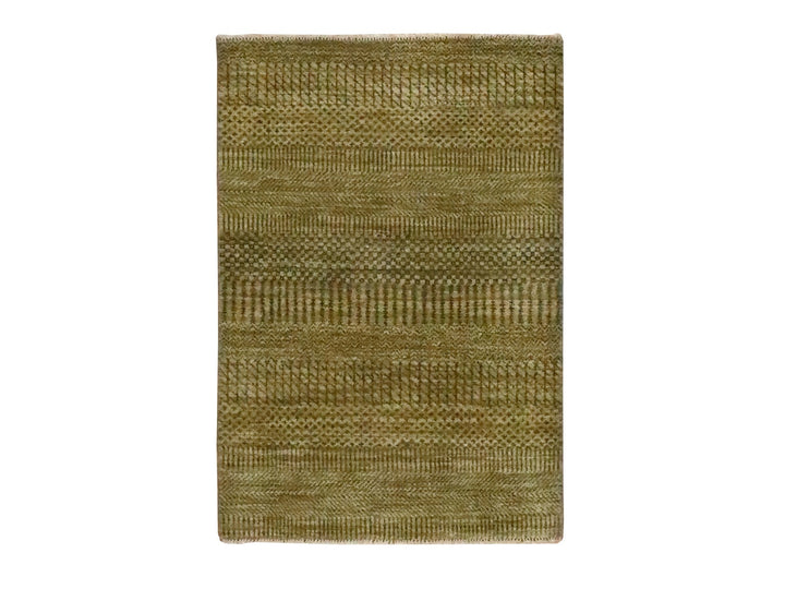 2'0" x 3'0" New Hand Knotted Brown Wool Rectangle Oriental Rug - MOA10276621