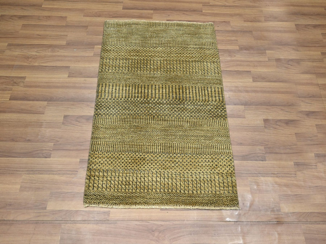 2'0" x 3'0" New Hand Knotted Brown Wool Rectangle Oriental Rug - MOA10276621
