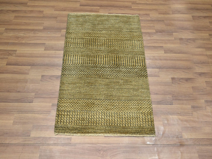 2'0" x 3'0" New Hand Knotted Brown Wool Rectangle Oriental Rug - MOA10276621