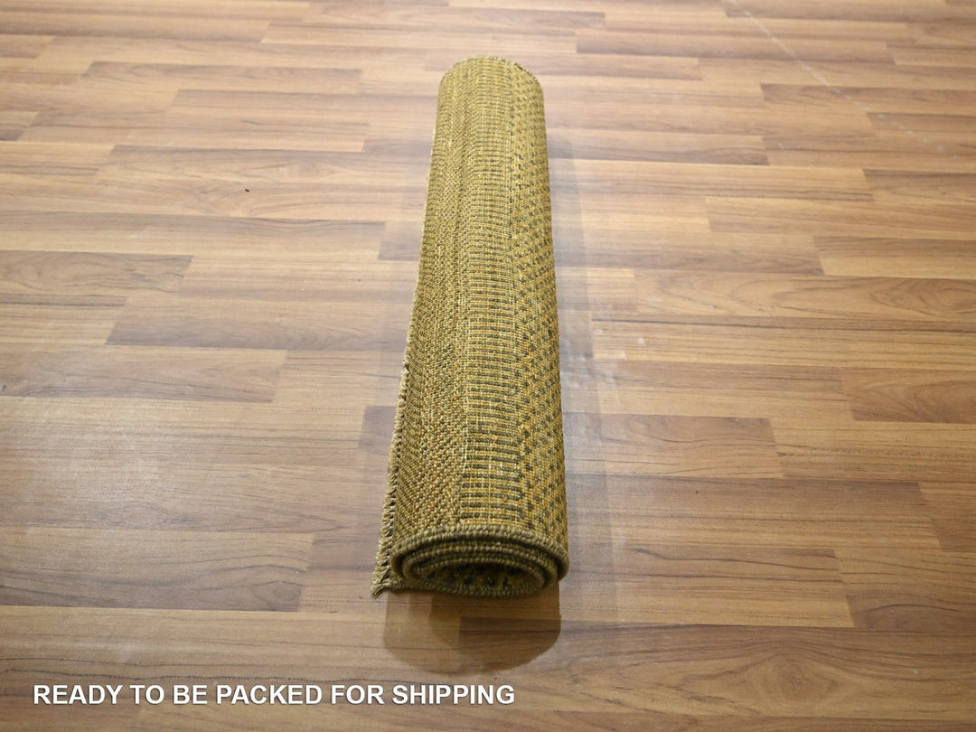 2'0" x 3'0" New Hand Knotted Brown Wool Rectangle Oriental Rug - MOA10276623