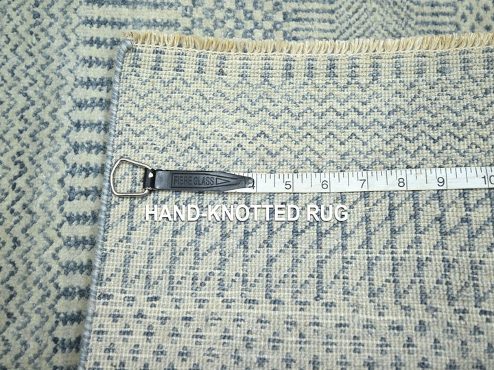2'0" x 3'0" New Hand Knotted Blue Wool Rectangle Oriental Rug - MOA10276625