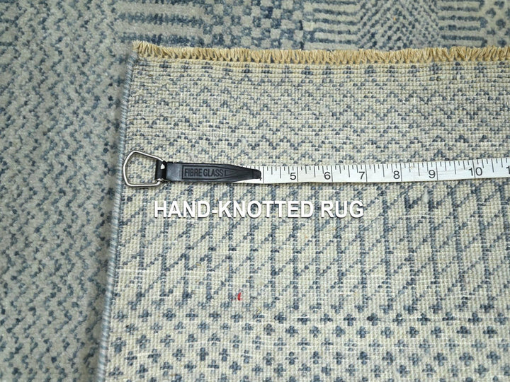 2'0" x 3'0" New Hand Knotted Blue Wool Rectangle Oriental Rug - MOA10276628