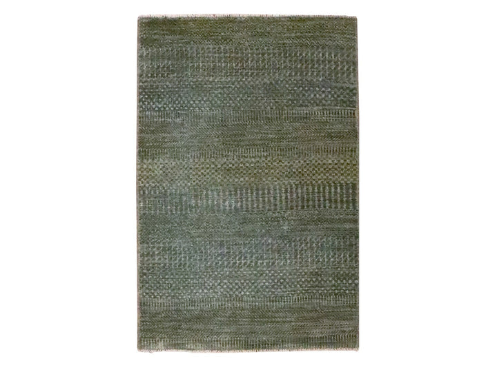 2'0" x 3'0" New Hand Knotted Brown Wool Rectangle Oriental Rug - MOA10276630