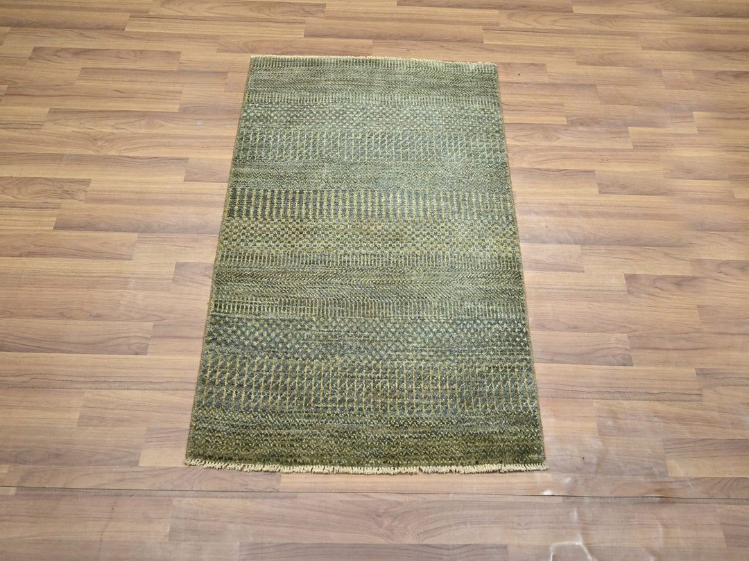 2'0" x 3'0" New Hand Knotted Brown Wool Rectangle Oriental Rug - MOA10276630