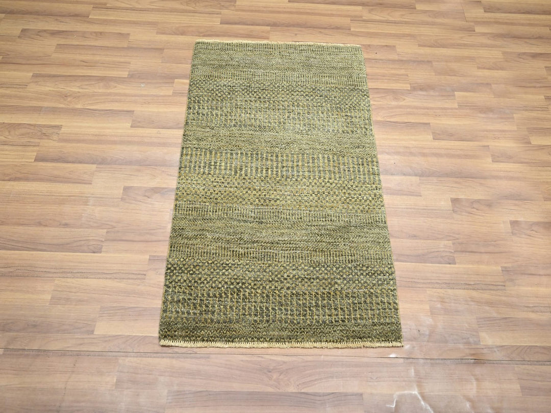 2'0" x 3'0" New Hand Knotted Brown Wool Rectangle Oriental Rug - MOA10276631