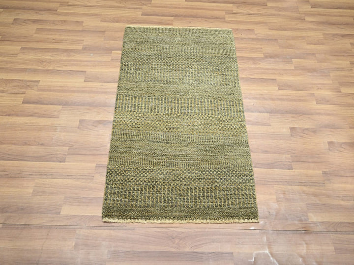 2'0" x 3'0" New Hand Knotted Brown Wool Rectangle Oriental Rug - MOA10276631