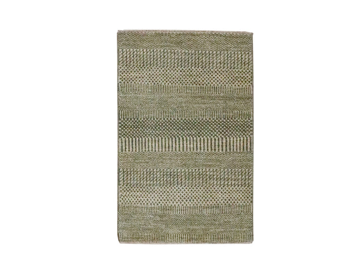 2'0" x 3'0" New Hand Knotted Brown Wool Rectangle Oriental Rug - MOA10276633