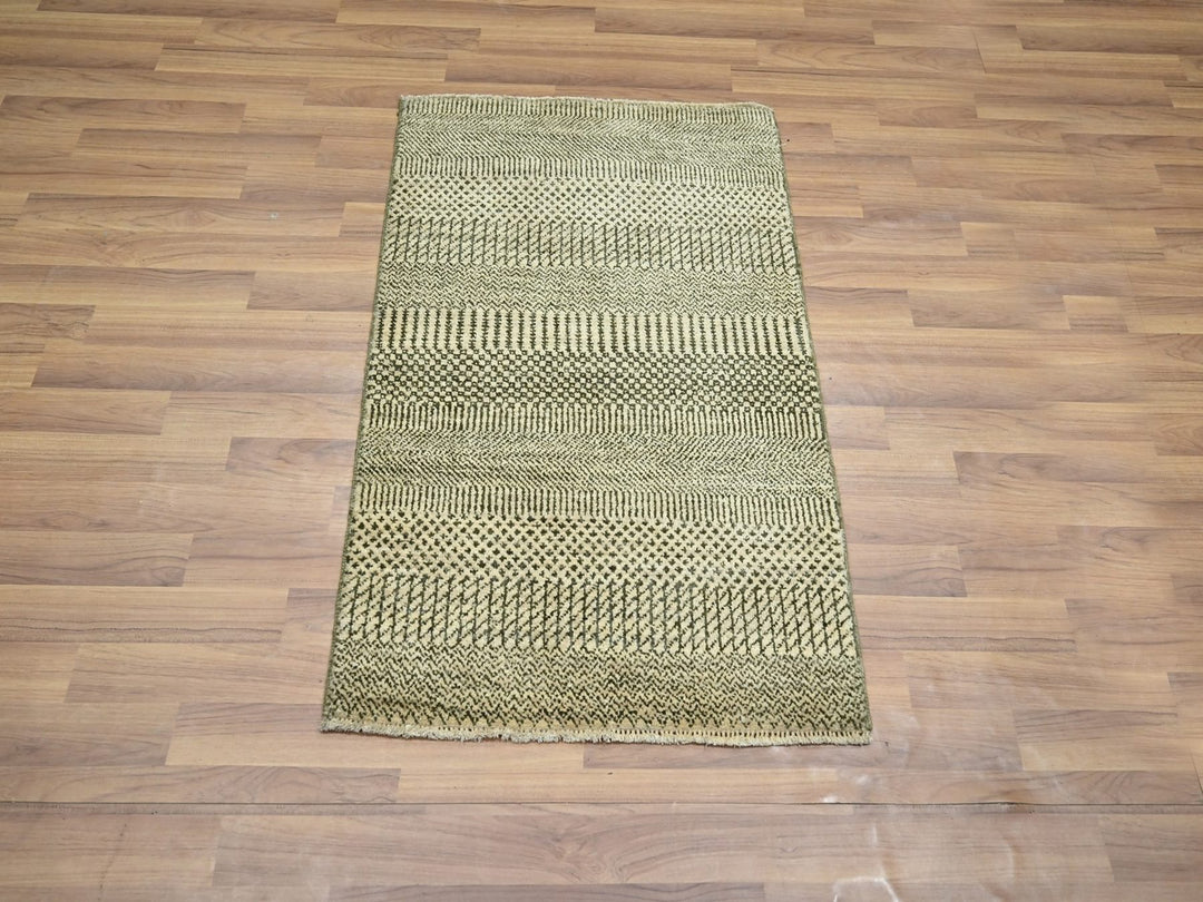 2'0" x 3'0" New Hand Knotted Brown Wool Rectangle Oriental Rug - MOA10276633